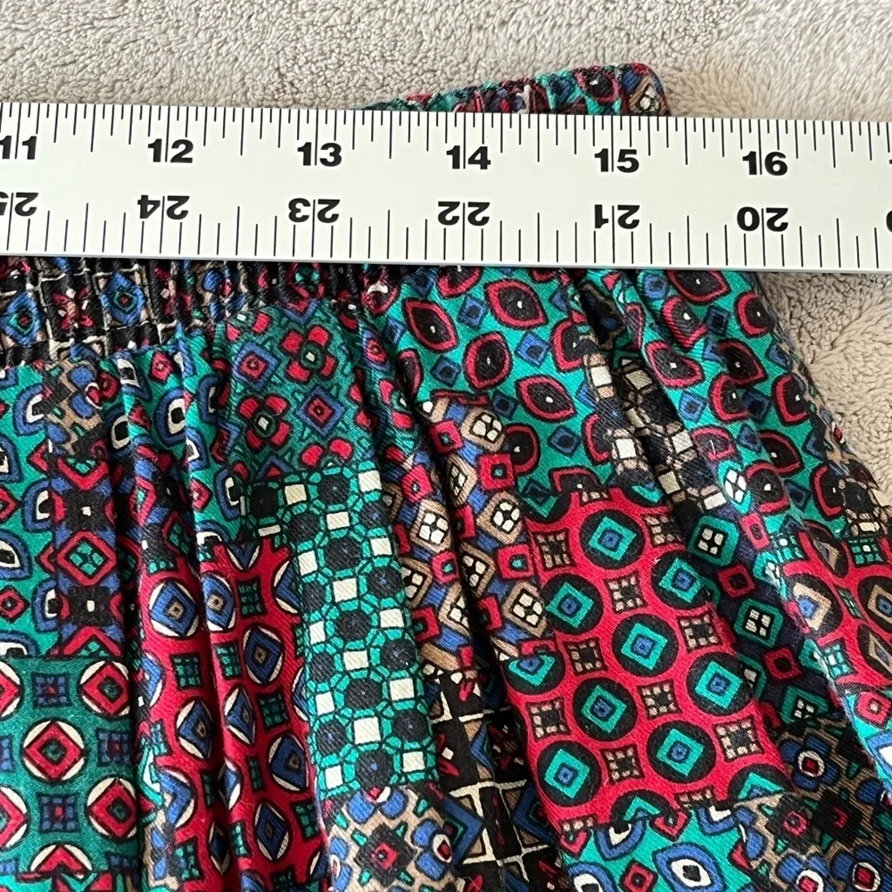 Vintage David Brooks Women’s Cotton Patchwork Maxi Skirt Size 14 Academia Preppy